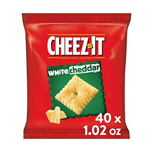 Cheez-It White Cheddar, Baked Snack Cheese Crackers - Single Serve School Lunch Snacks (Case contains 40 Count)