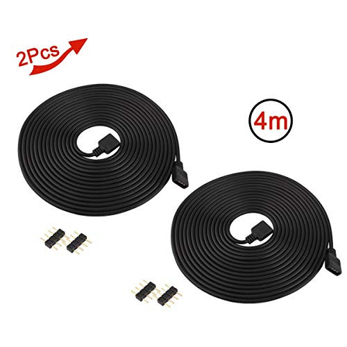 ACTOO 4 pin RGB Extension Strip Light Connector 4m 13ft Female to Female Cable for SMD 5050 3528 RGB LED
