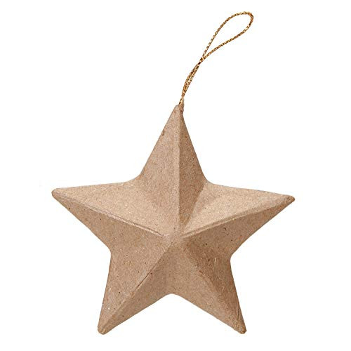 Darice DIY Crafts Paper Mache Ornament 3.25" Star (12-Pack) 2809-10