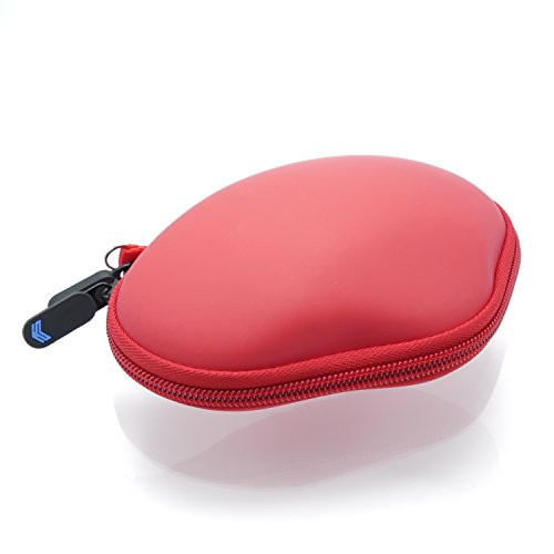 SABER Compact Travel Hard Padded Protective Case for Logitech G602/G603/G604 Wireless Gaming Mouse (RED)