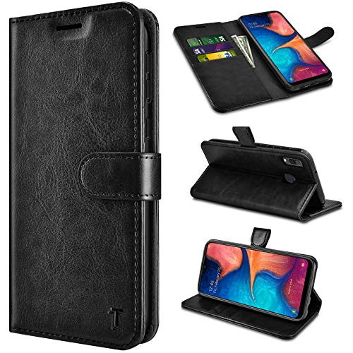 Tiflook Wallet Case for Galaxy A20/A30, for Samsung Galaxy A20/A30 Case,PU Leather Flip Folio [Kickstand][RFID Blocking][Magnetic Closure][Card Slots] Bumper Shock-Absorption Phone Cover,Black