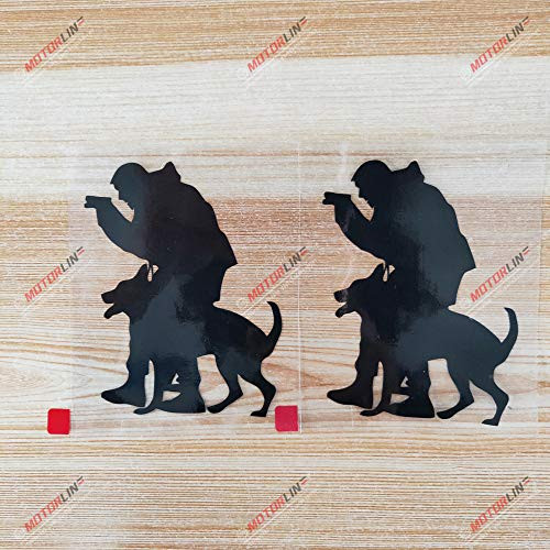 3S MOTORLINE 2X Black 4'' Police Dog German Shepherd K9 K-9 Unit Car Truck Decal Sticker Vinyl Training b