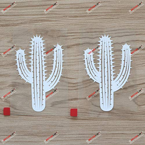 3S MOTORLINE 2X White 4'' Arizona State Cactus Decal Sticker American Car Vinyl die Cut no bkgrd