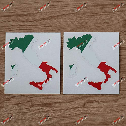 2X Glossy 4'' Italian Flag Map Italy Decal Sticker Car Vinyl Italia Style a 2X Glossy 4'' Italian Flag Map Italy Decal Sticker Car Vinyl Italia Style a