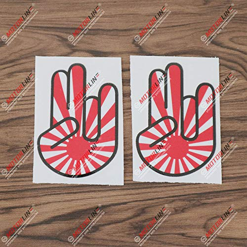 3S MOTORLINE 2X Glossy 4'' Shocker Hand Japanese Rising Sun Flag Decal Sticker Car Vinyl 3S MOTORLINE 2X Glossy 4'' Shocker Hand Japanese Rising Sun Flag Decal Sticker Car Vinyl