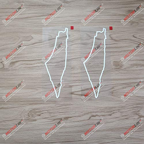 3S MOTORLINE 2X White 8'' Palestine Map Outline Silhouett Palestinian Decal Sticker Car Vinyl 3S MOTORLINE 2X White 8'' Palestine Map Outline Silhouett Palestinian Decal Sticker Car Vinyl