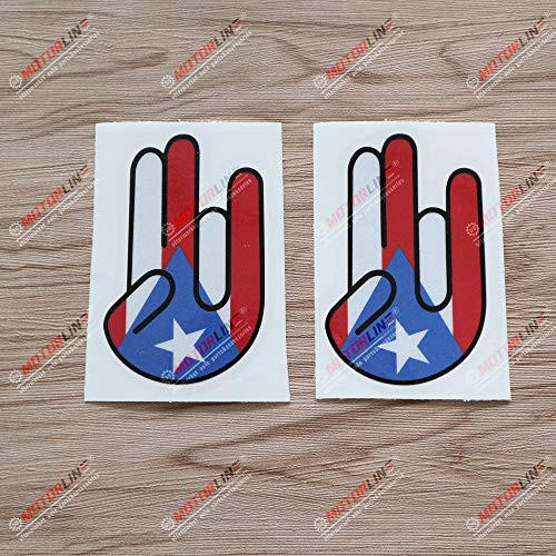 3S MOTORLINE 2X Reflective 4'' Shocker Hand Puerto Rico PR Flag Decal Sticker Car Vinyl 3S MOTORLINE 2X Reflective 4'' Shocker Hand Puerto Rico PR Flag Decal Sticker Car Vinyl