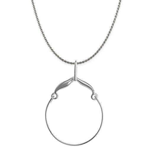 Raposa Elegance Sterling Silver Whale Tail Charm Holder on a Rope Chain Necklace, 18" Raposa Elegance Sterling Silver Whale Tail Charm Holder on a Rope Chain Necklace, 18"