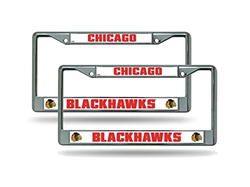 Rico Chicago Blackhawks NHL Chrome Metal (2) License Plate Frame Set Rico Chicago Blackhawks NHL Chrome Metal (2) License Plate Frame Set