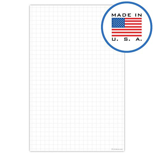 321Done Graph Paper Notepad - 50 Sheets (5.5" x 8.5") - Grid Planning Note Pad - Thick Premium Paper - Made in USA - Plain White