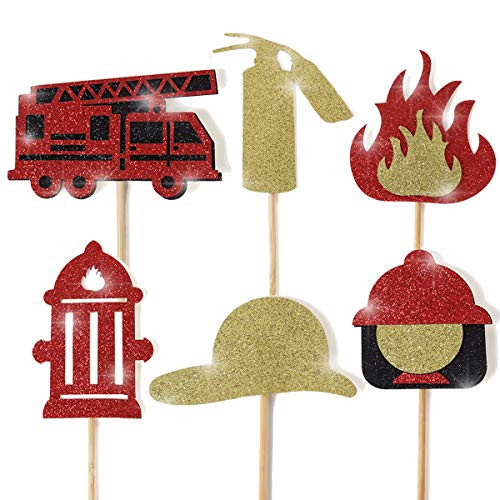 Fire Truck Birthday Banner Firefighter Baby Shower Fireman Happy Birthday Themed Party Sign Supplies Fire Engine Rescue Bday Bunting Garland Decorations (FIRE Truck Cupcake Topper) Fire Truck Birthday Banner Firefighter Baby Shower Fireman Happy Birthday Themed Party Sign Supplies Fire Engine Rescue Bday Bunting Garland Decorations (FIRE Truck Cupcake Topper)