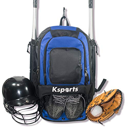 Baseball Backpack Blue-bag for Baseball, T-Ball & Softball Equipment & Gear