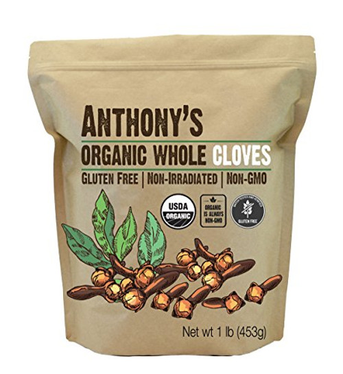 Anthony's Organic Whole Cloves, 1 lb, Gluten Free, Non GMO, Non Irradiated, Keto Friendly