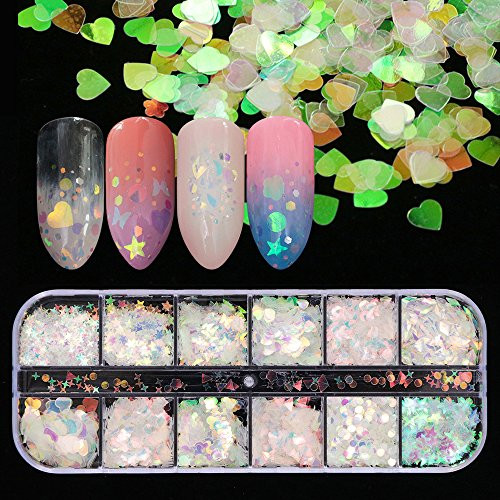 12 Shaped Holographic Nail Sequins Iridescent Mermaid Flakes Colorful Glitter Sticker Manicure Nail Art Design Make Up DIY Decals Decoration 12 Shaped Holographic Nail Sequins Iridescent Mermaid Flakes Colorful Glitter Sticker Manicure Nail Art Design Make Up DIY Decals Decoration