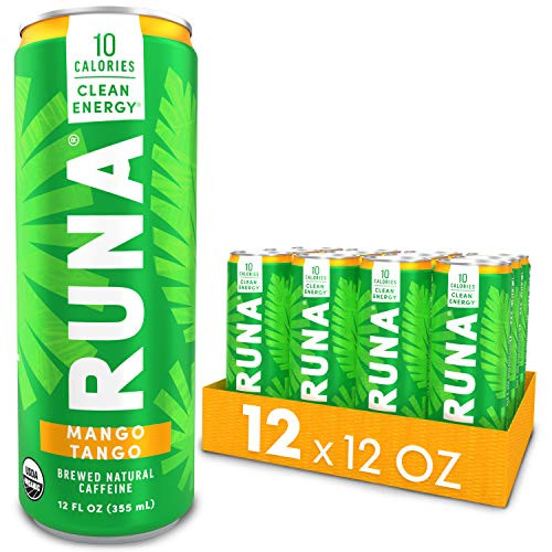 Organic Clean Energy Drink by RUNA, Mango Tango | Refreshing Tea Taste | 10 Calories | Powerful Natural Caffeine | Healthy Energy & Focus | No Crash or Jitters | 12 Oz (Pack of 12)
