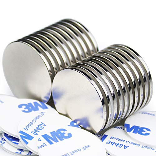 DIYMAG Powerful Neodymium Disc Magnets with Double-Sided Adhesive, Strong Permanent Rare Earth Magnets for Fridge, DIY, Building, Scientific, Craft, and Office Magnets, 1.26 inch Diameter, Pack of 20 DIYMAG Powerful Neodymium Disc Magnets with Double-Sided Adhesive, Strong Permanent Rare Earth Magnets for Fridge, DIY, Building, Scientific, Craft, and Office Magnets, 1.26 inch Diameter, Pack of 20