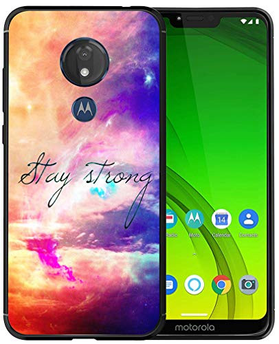Case for Moto G7 Power, Hungo Soft TPU Silicone Protector Cover Compatible for Motorola Moto G7 Power / G7 Supra Sayings Motivational Inspirational Stay Strong