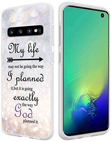 Case for S10, Hungo Soft TPU Silicone Protector Cover Compatible for Samsung Galaxy S10 Christian Sayings Bible Verses My Life May Not Be Going The Way