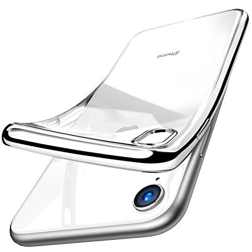 TOZO for iPhone XR 6.1 Inch (2018) Premium Clear Soft TPU Gel Ultra-Thin [Slim Fit] Transparent Flexible Cover for iPhone XR (Silver)