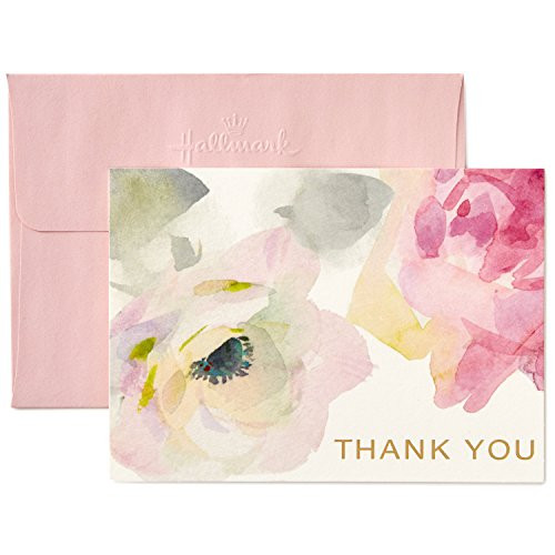 Hallmark Thank You Cards, Watercolor Flowers (10 Cards with Envelopes) Hallmark Thank You Cards, Watercolor Flowers (10 Cards with Envelopes)