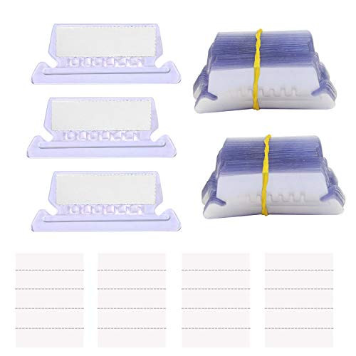Luckkyme 150 Sets Insertable Plastic Tabs Hanging Folder Tabs for Quick Identification of Hanging Files, Easy to Read, 2 inch Clear Hanging File Inserts