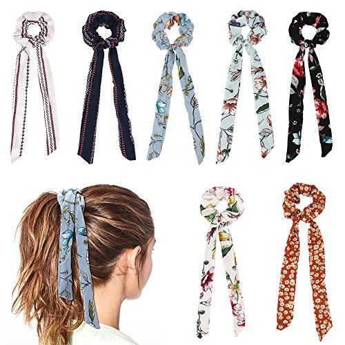 Jaciya 7 Pcs Hair Scrunchies for Hair, Chiffon Bow Scrunchies Elastic Hair Bands Scrunchy Hair Ties Ropes Scrunchie for Women Hair Accessories - 7 Assorted Colors Scrunchies Jaciya 7 Pcs Hair Scrunchies for Hair, Chiffon Bow Scrunchies Elastic Hair Bands Scrunchy Hair Ties Ropes Scrunchie for Women Hair Accessories - 7 Assorted Colors Scrunchies