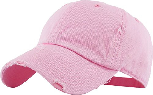 KBETHOS Vintage Washed Distressed Cotton Dad Hat Baseball Cap Adjustable Polo Trucker Unisex Style Headwear (Vintage) Pink Adjustable