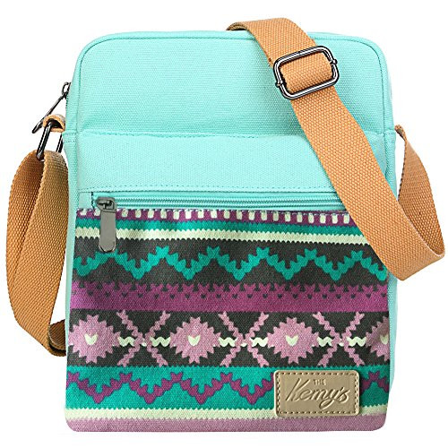 Kemy's Girls Tween Purses Set Small Crossbody Purse for Teen Girls Women Canvas Over Shoulder Messenger Bags for Traveling Easter Gifts, Teal Floral