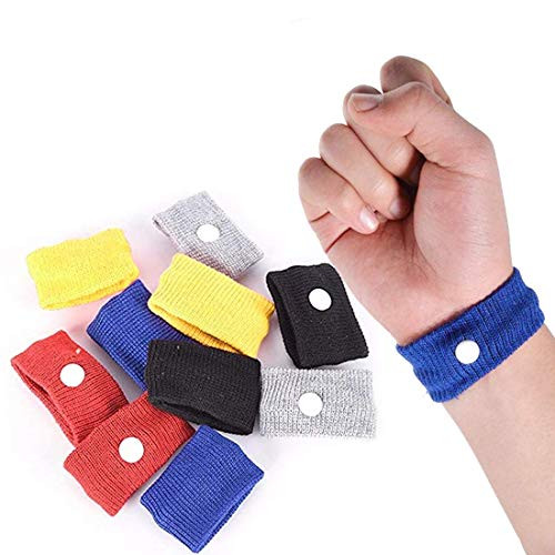 KONGDY 10 Pcs Sea Motion Sickness Wrist Bands for Cruise, Morning Sickness, Travel & Car Sickness, No drowsy Anti-Nausea Pads