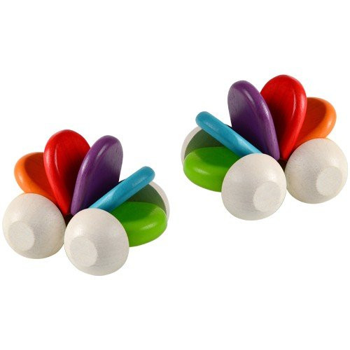Constructive Playthings KRP-529 Set of 2 Clickety Clack Rainbow Colored Cars That Make a Clacking Sound as They Roll