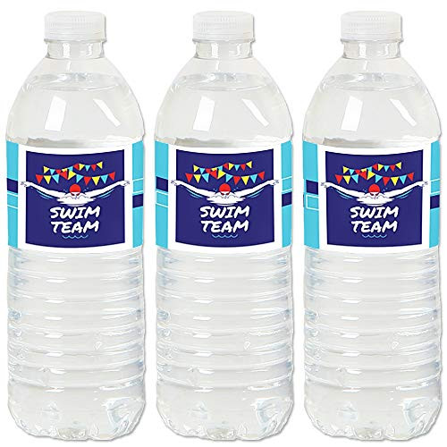 Making Waves - Swim Team - Swimming Party or Birthday Party Water Bottle Sticker Labels - Set of 20