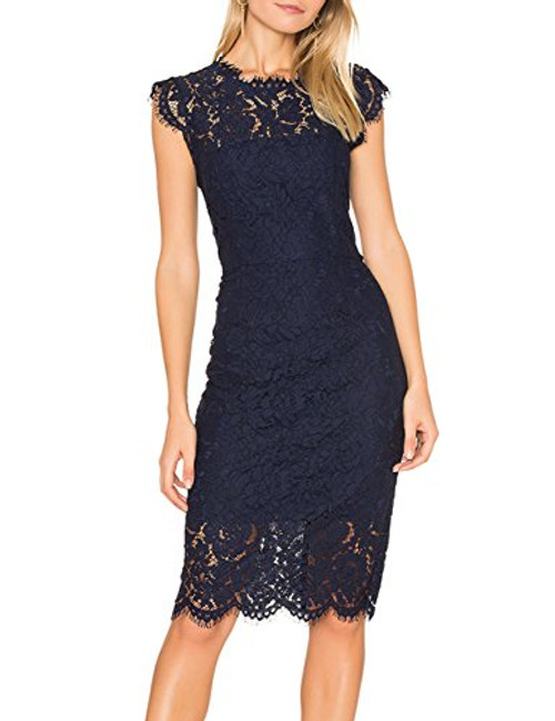 MEROKEETY Women's Sleeveless Lace Floral Elegant Cocktail Dress Crew Neck Knee Length for Party MEROKEETY Women's Sleeveless Lace Floral Elegant Cocktail Dress Crew Neck Knee Length for Party