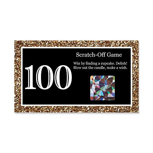Big Dot of Happiness Adult 100th Birthday - Gold - Birthday Party Game Scratch Off Cards - 22 Count