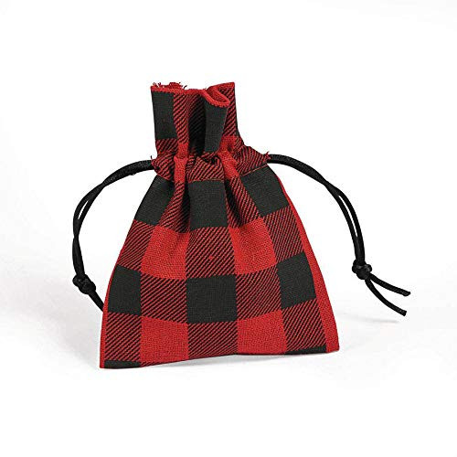 Fun Express Buffalo Plaid Fabric Bags