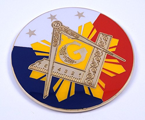 Car Chrome Decals Masonic Philippine 3" Metal Decal Emblem 3D Freemason Mason Philippines MAS2