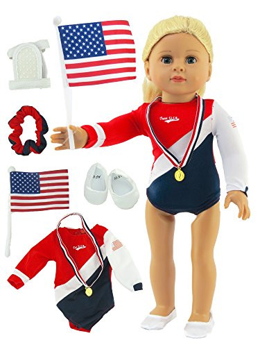 Super Fun Gymnastic Set | Fits 18" American Girl Dolls Made such as American Girl, Madame Alexander, Our Generation, etc | 18 Inch Doll Clothes |