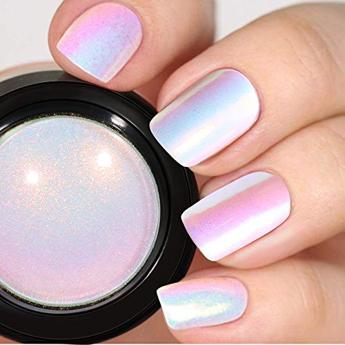 PrettyDiva Unicorn Nail Powder - Indigo Mermaid Nail Powder Aurora Nail Pigment, Neon Iridescent Chrome Nail Powder for Nail Art