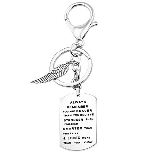 MAOFAED Always Remember You are Braver Than You Believe Inspirational Gift  for Custom Jewelry (Always Remember Key Chain)