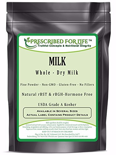 Dry Milk Powder | USDA Grade A Whole Milk rBST & rBGH Free, Non-GMO, Kosher, Halal | Shelf Stable Powdered Milk, 12 oz (340 g)