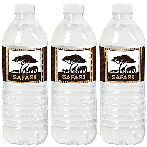 Wild Safari - African Jungle Adventure Birthday Party or Baby Shower Water Bottle Sticker Labels - Set of 20 Wild Safari - African Jungle Adventure Birthday Party or Baby Shower Water Bottle Sticker Labels - Set of 20