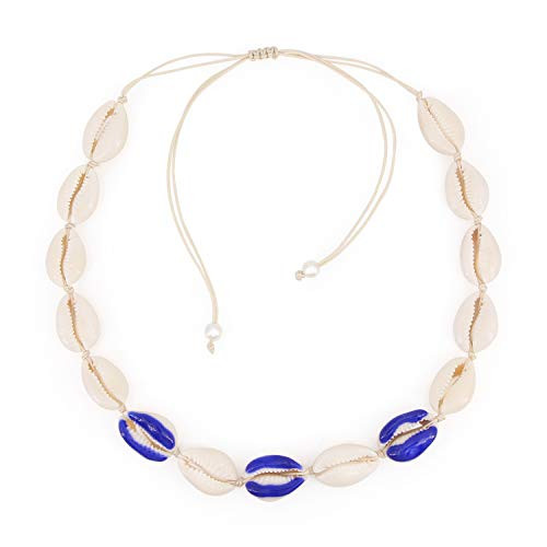 Blue Cowrie Shell Necklace Hawaiian 