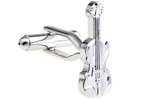 MRCUFF Violin Pair Cufflinks in a Presentation Gift Box & Polishing Cloth