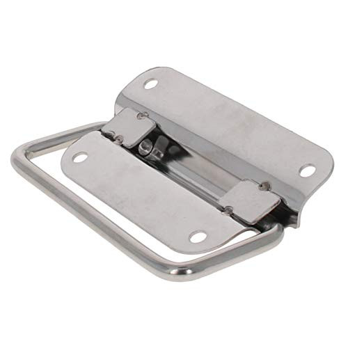 MroMax 100mmx57mm 201 Stainless Steel Toolbox Chest Ring Pull Handle Silver Tone 2pcs