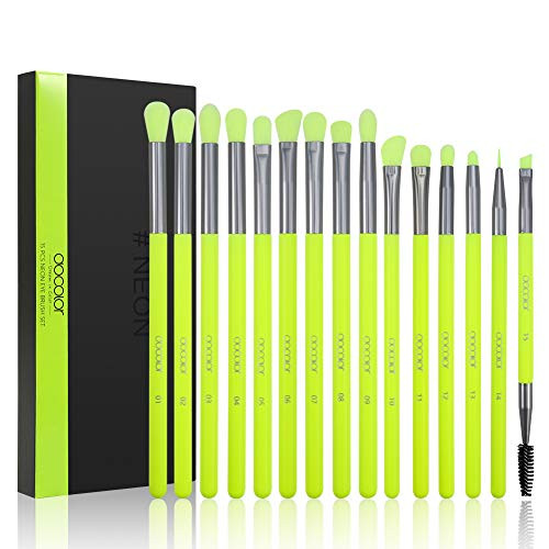 Docolor Eye Makeup Brushes Set 15 Piece Neon Green Eyeshadow Brushes Set Professional Makeup Brushes Eye Shadow Concealer Eyebrow Eyelash Eye Liners Blending Make Up Brushes with Wooden Handles Docolor Eye Makeup Brushes Set 15 Piece Neon Green Eyeshadow Brushes Set Professional Makeup Brushes Eye Shadow Concealer Eyebrow Eyelash Eye Liners Blending Make Up Brushes with Wooden Handles