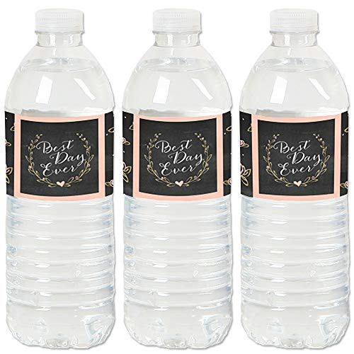 Best Day Ever - Wedding or Bridal Shower Water Bottle Sticker Labels - Set of 20
