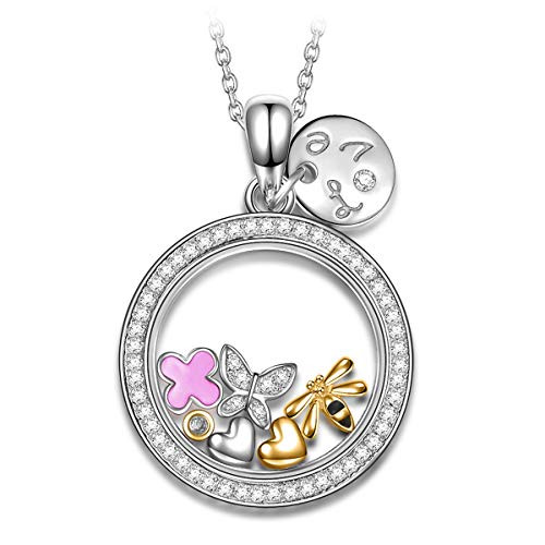NINAQUEEN Christmas Charms Gifts 925 Sterling Silver Women Pendant Necklaces with 5A Cubic Zirconia Gifts for Her