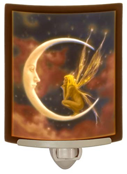 Fairy Moon - Colored Curved Porcelain Lithophane Night Light Fairy Moon - Colored Curved Porcelain Lithophane Night Light