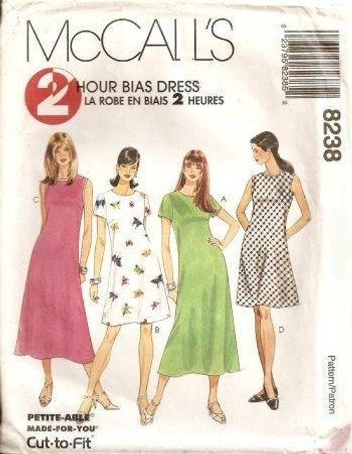 McCall's Sewing Pattern 8238 Misses' 2 Hour Bias Dress, C (Size 10 12 14) McCall's Sewing Pattern 8238 Misses' 2 Hour Bias Dress, C (Size 10 12 14)
