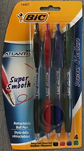 Bic Atlantis Pen Asst Ink Size 4pk Bic Atlantis Pen Assorted Ink 4ct 4pk