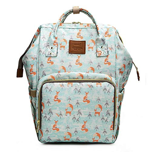 Multi-function Large Capacity Mummy Maternity Nappy Bag Portable Waterproof Travel Backpack Baby Diaper Bags for Baby Care (Fox)